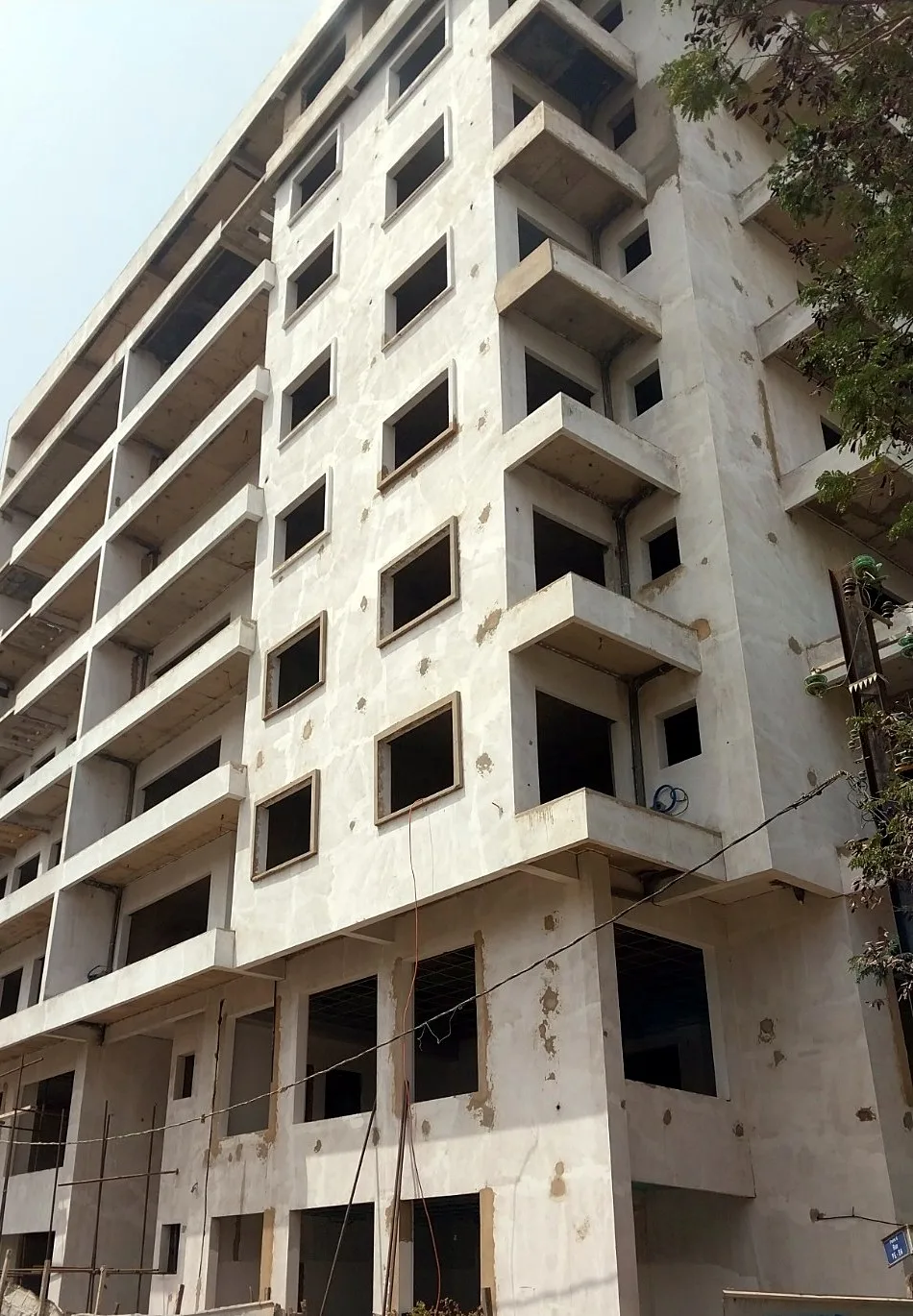 Immeuble en phase d'enduit